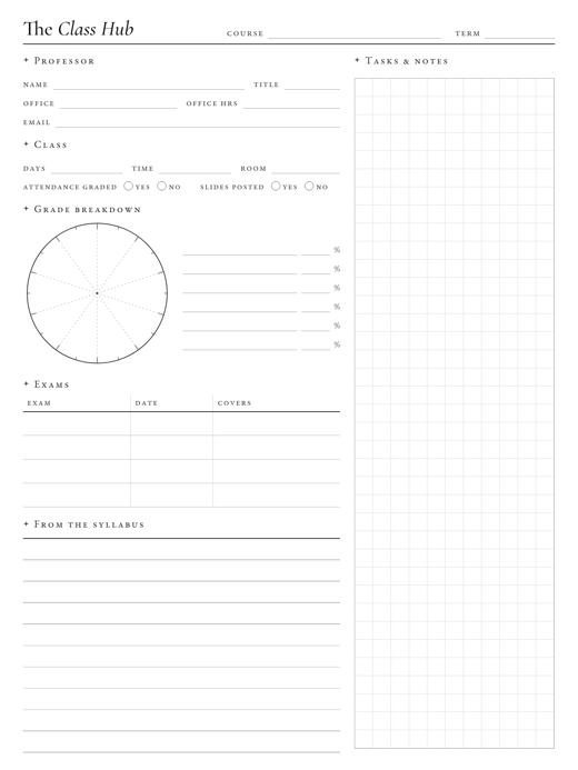 The Class Hub template