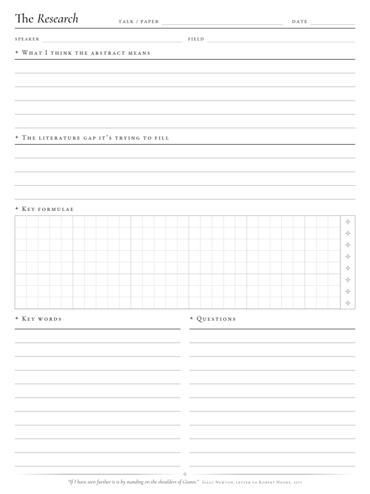 The Research template